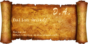 Dallos Anikó névjegykártya